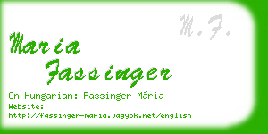 maria fassinger business card